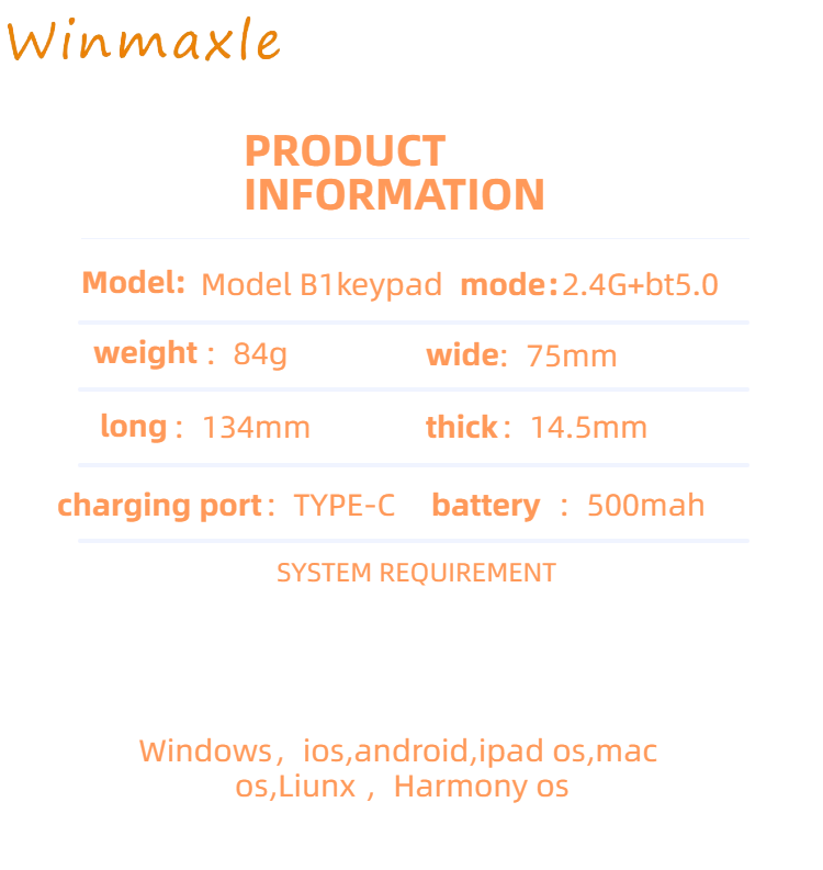 Mini keyboard with a motion sensing mouse(Winmaxle model b1)